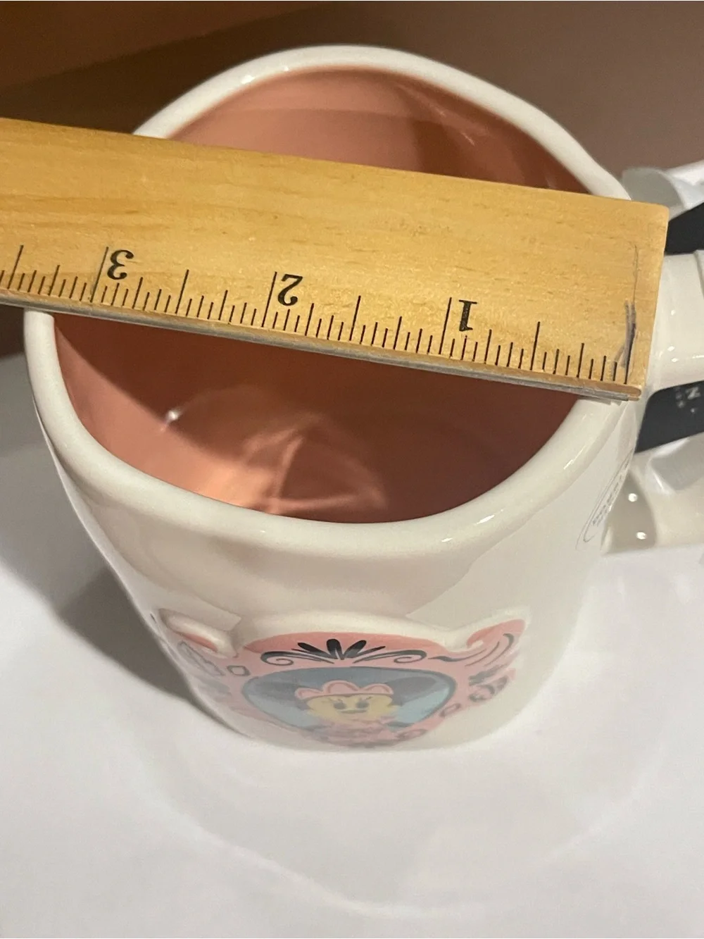 Disney Minnie Mouse Cream Mug with Pink Frame and Blue Accent